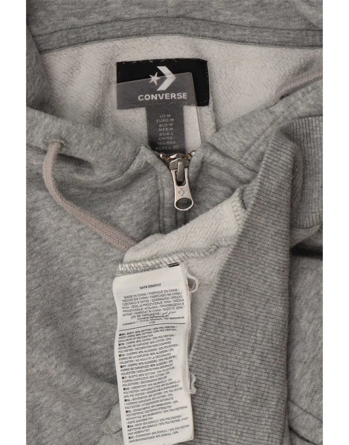 Maglione con cappuccio e zip da donna Converse UK 14 Cotone chiazzato grigio medio