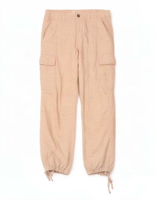 Pantaloni cargo da jogging da donna Marks & Spencer UK 12 medi W30 L29 Beige