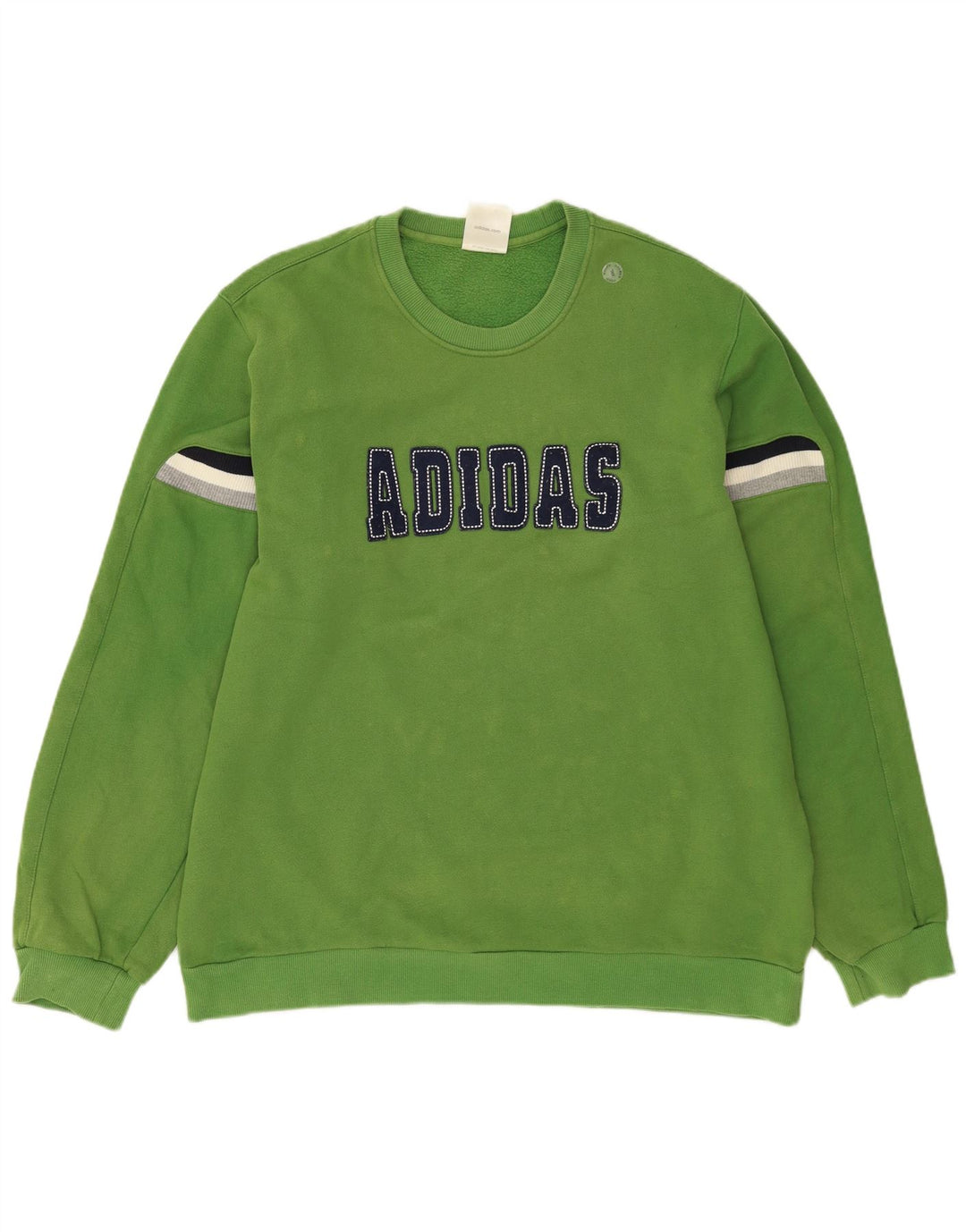 Felpa grafica da uomo ADIDAS, maglione grande, cotone verde