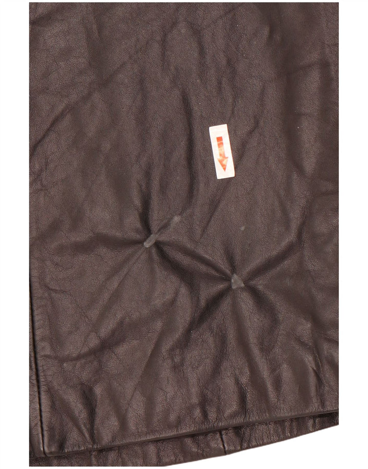Giacca in pelle da donna vintage IT 42 media in pelle nera