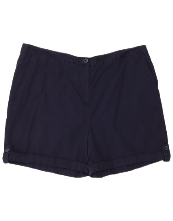 Pantaloncini chino da donna Marks & Spencer UK 18 XL W36 cotone blu navy