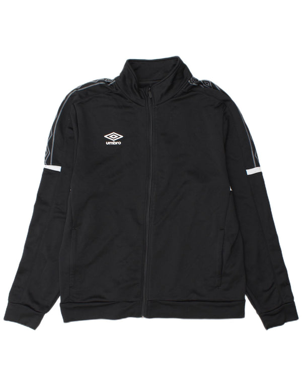 Giacca da ginnastica grafica da uomo Umbro XL nera in poliestere