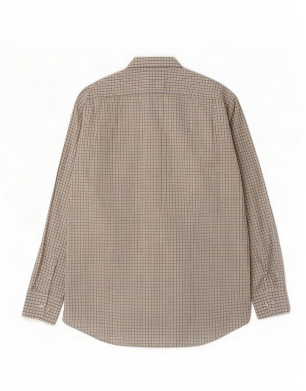 Camicia da uomo Lacoste taglia 44 XL in cotone a quadri gialli
