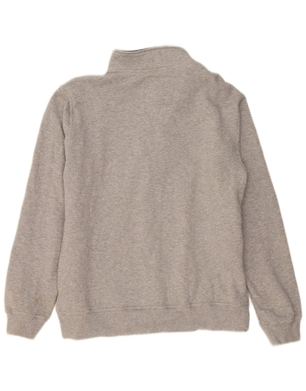 CREW CLOTHING Felpa da uomo con zip e collo maglione XL in cotone grigio