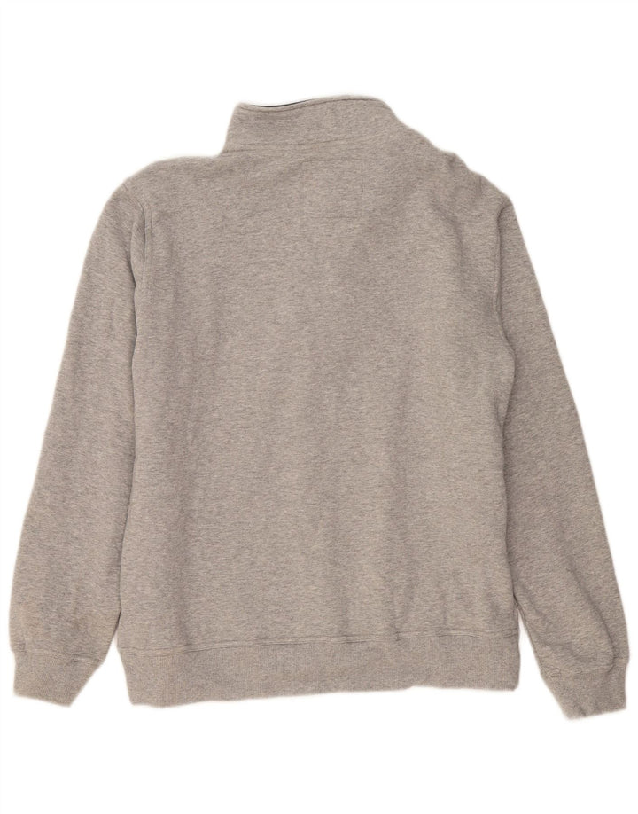 CREW CLOTHING Felpa da uomo con zip e collo maglione XL in cotone grigio