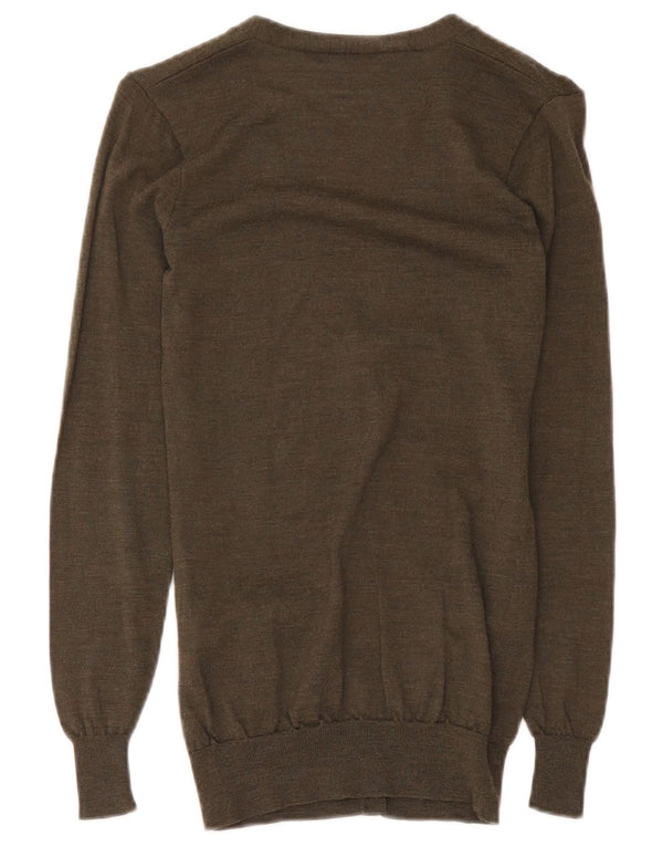 Maglione cardigan da donna Ralph Lauren UK 4 XS lana merino verde