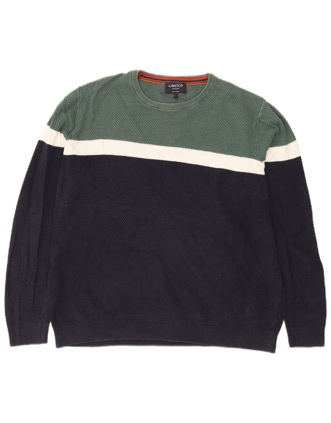 Maglione maglione girocollo da uomo Marks & Spencer grande color block blu navy