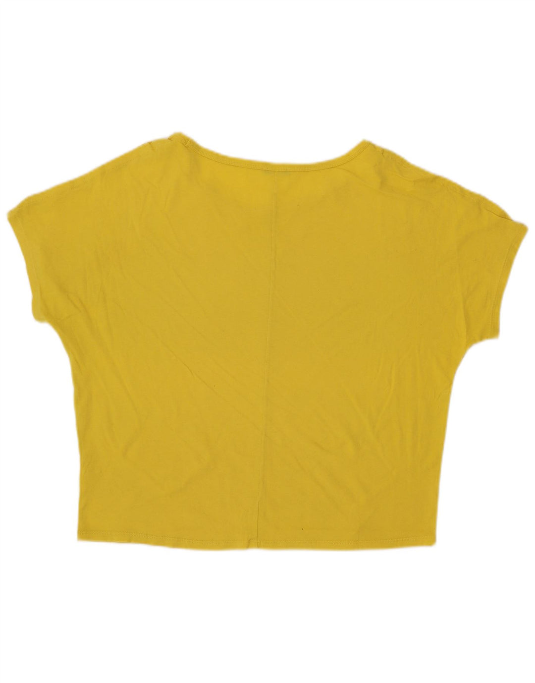 BENETTON Camicetta grafica da donna Top UK 16 Large Giallo