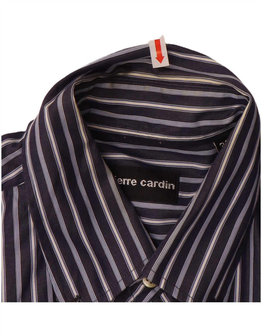 PIERRE CARDIN Camicia da uomo Taglia 39 Cotone gessato blu medio