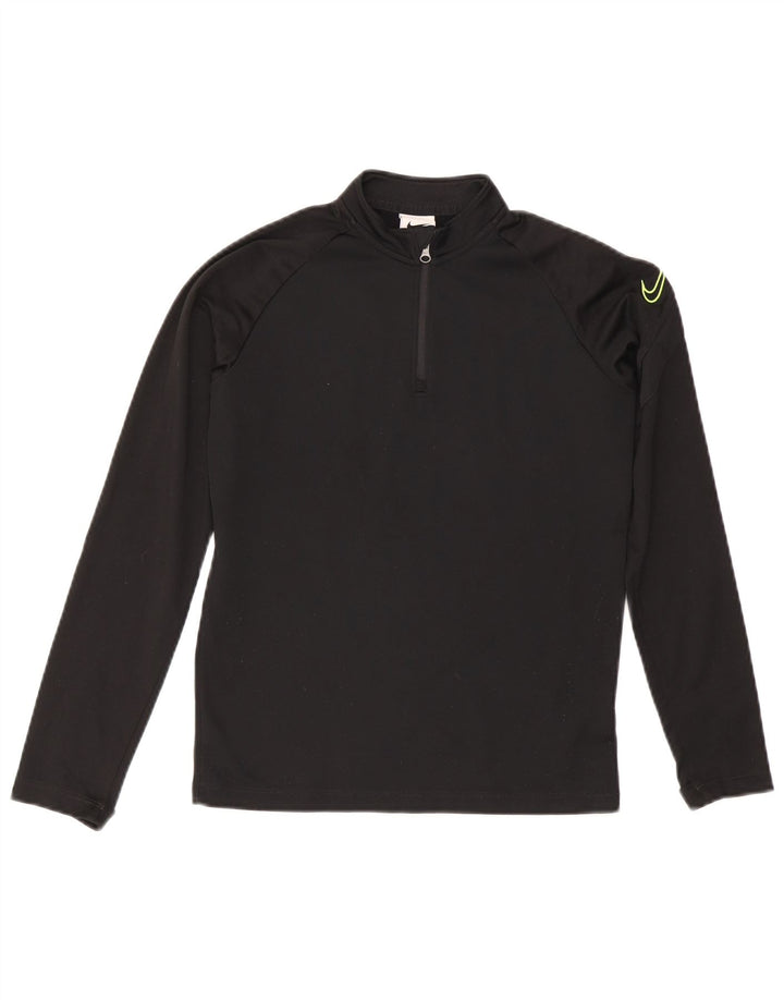 Top della tuta pullover grafica Nike da bambino Dri Fit 10-11 anni, colore nero medio