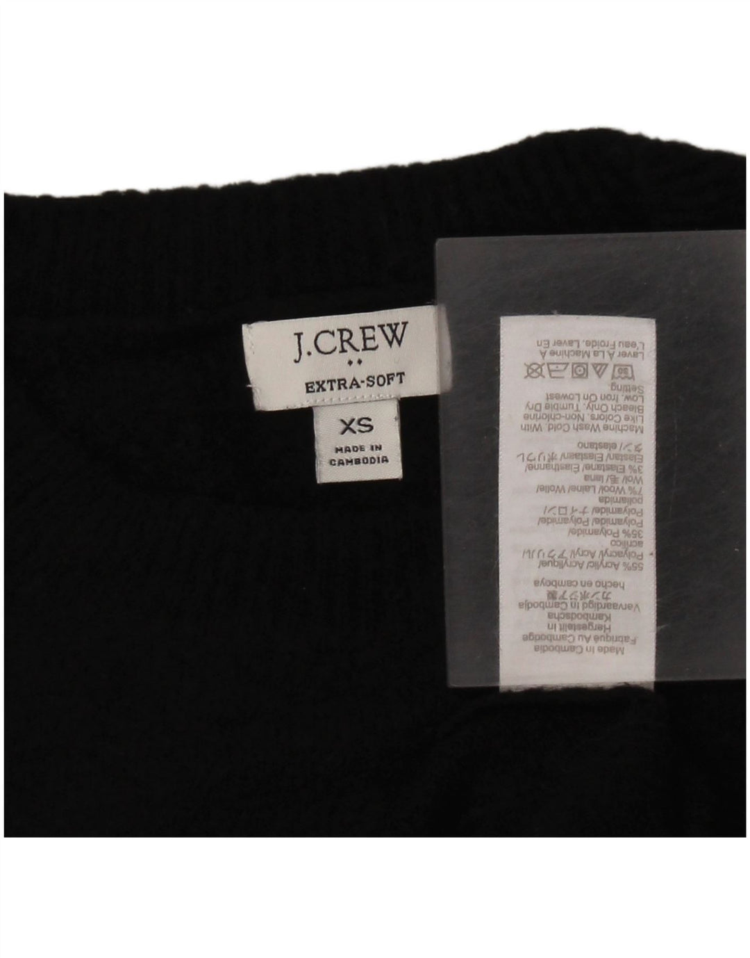 Maglione maglione girocollo da donna J. Crew XS acrilico nero