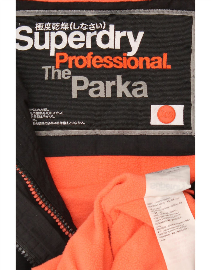 Giacca Parka da donna con cappuccio Superdry UK 6 XS poliestere nero