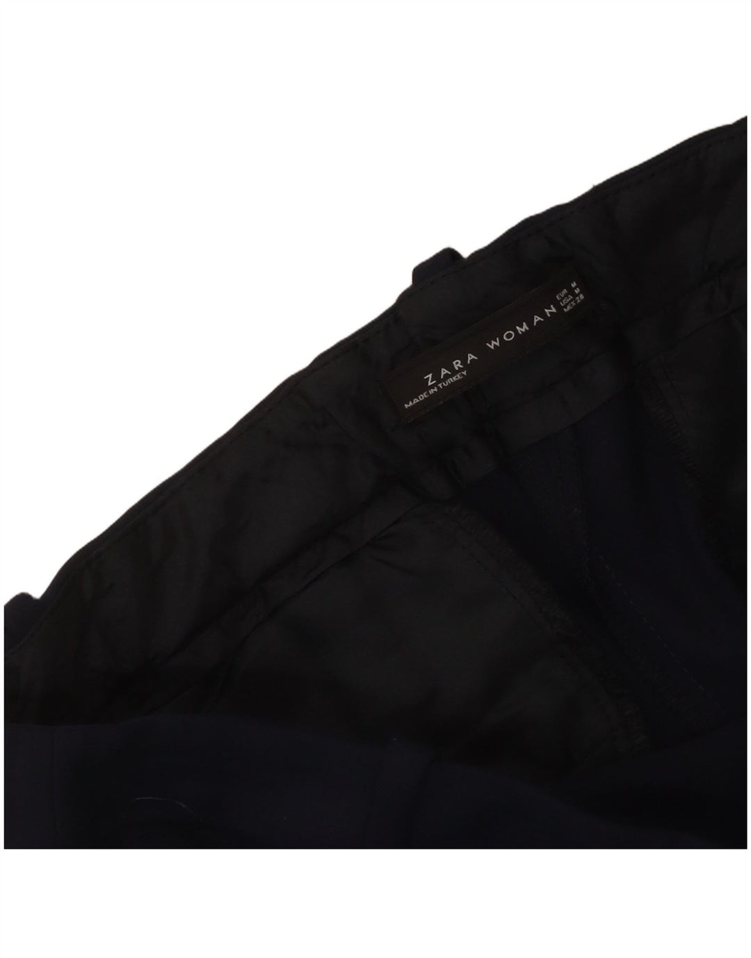 Pantaloni casual slim da donna Zara medi W30 L27 blu navy
