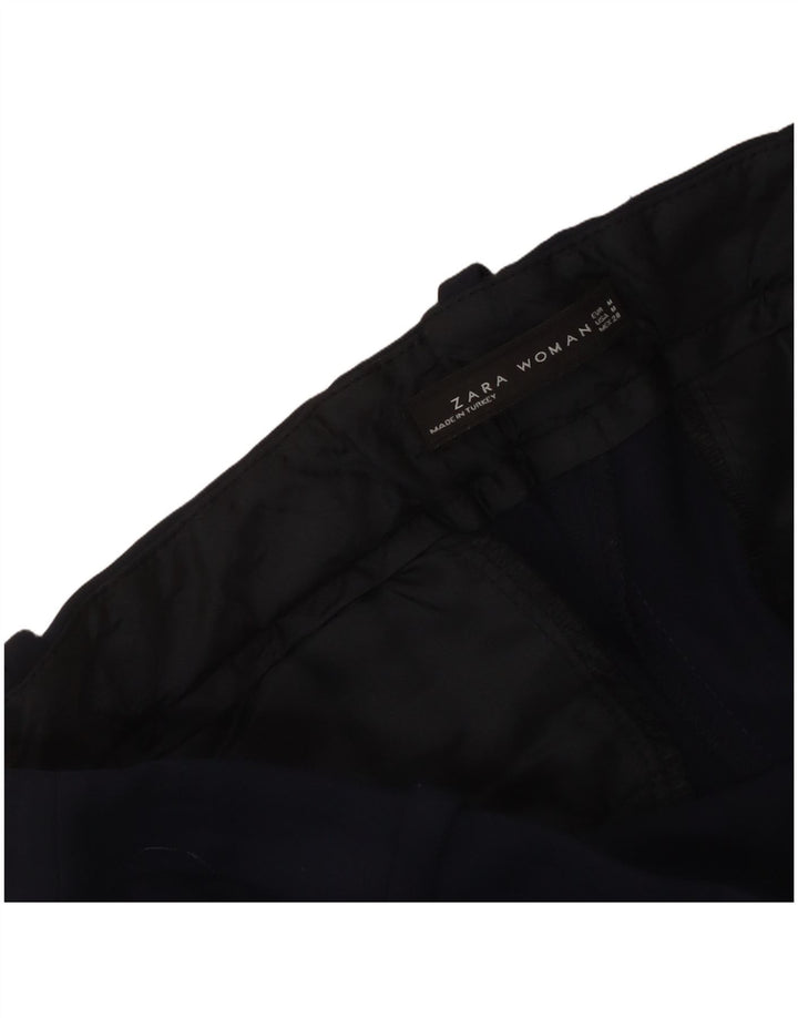 Pantaloni casual slim da donna Zara medi W30 L27 blu navy