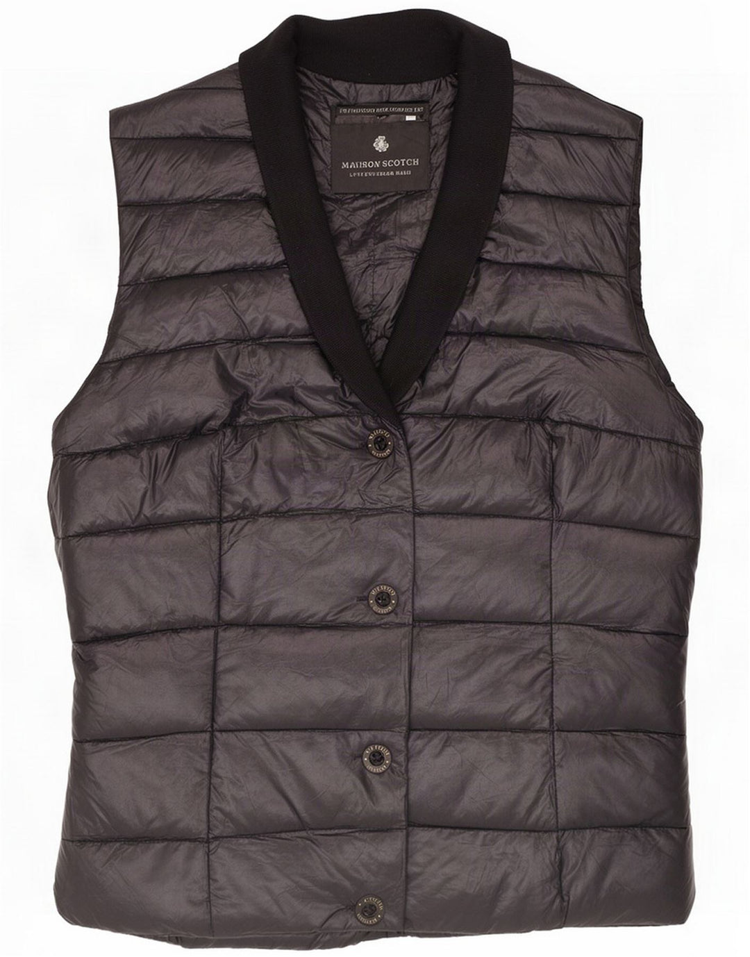 Maison Scotch Gilet imbottito da donna Perfect Fit Taglia 2 Medio Nero