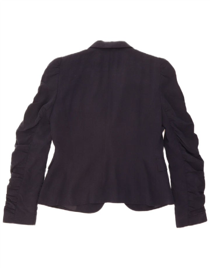 Giacca blazer da donna a 1 bottone Zara UK 12 Lyocell medio blu navy
