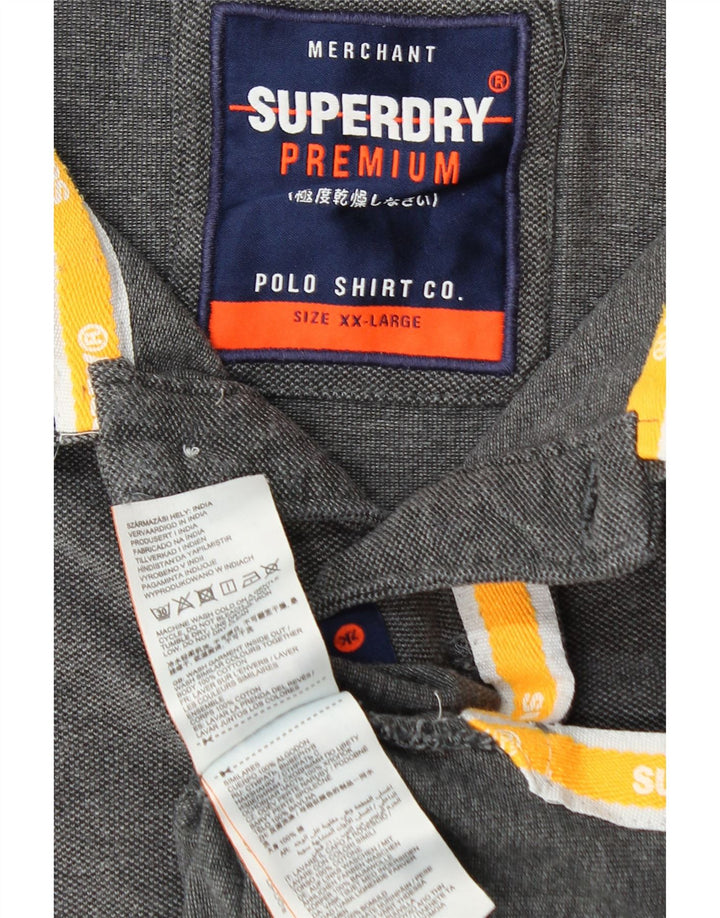 Polo da uomo SUPERDRY 2XL in cotone grigio
