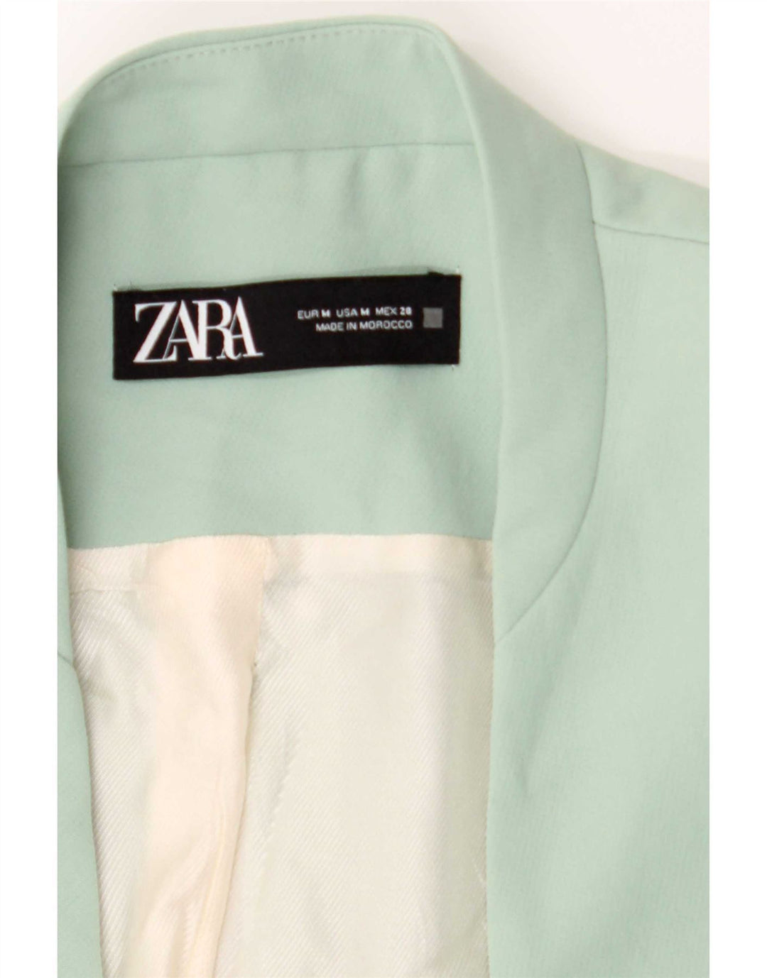Giacca blazer da donna Zara UK 14 poliestere verde medio