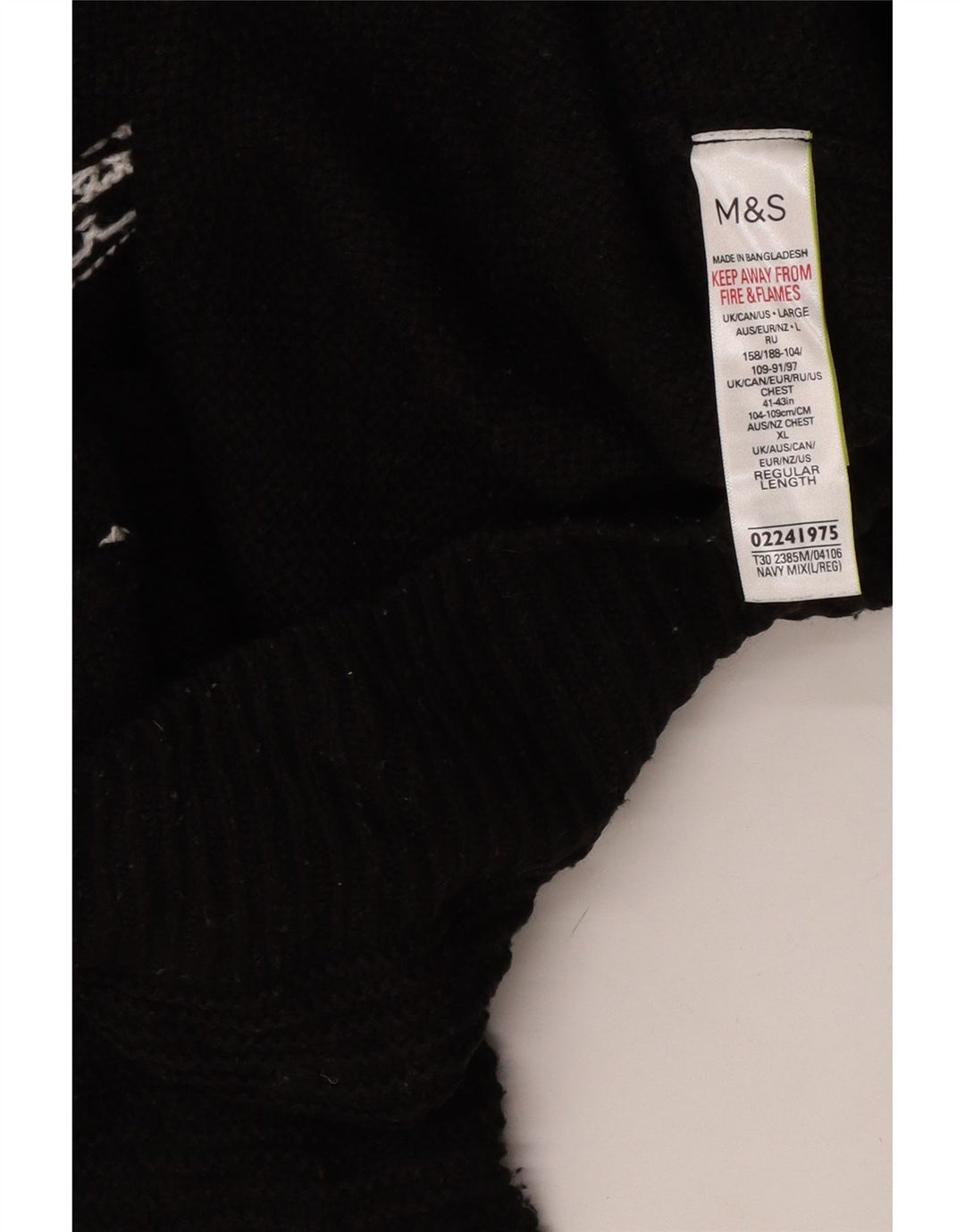 Maglione maglione a collo alto da donna Marks & Spencer UK 16 grande blu navy