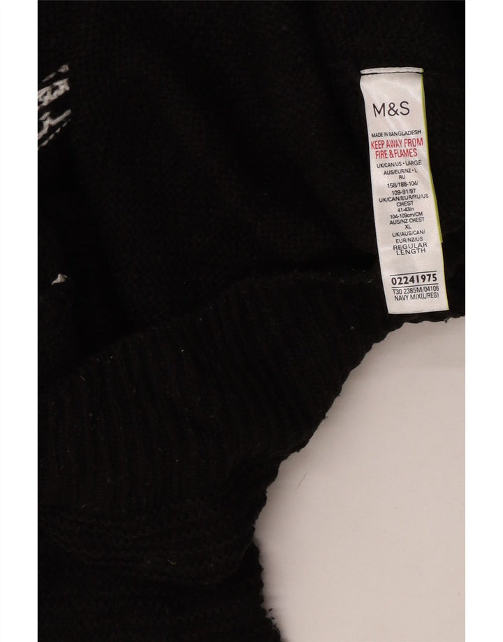 Maglione maglione a collo alto da donna Marks & Spencer UK 16 grande blu navy