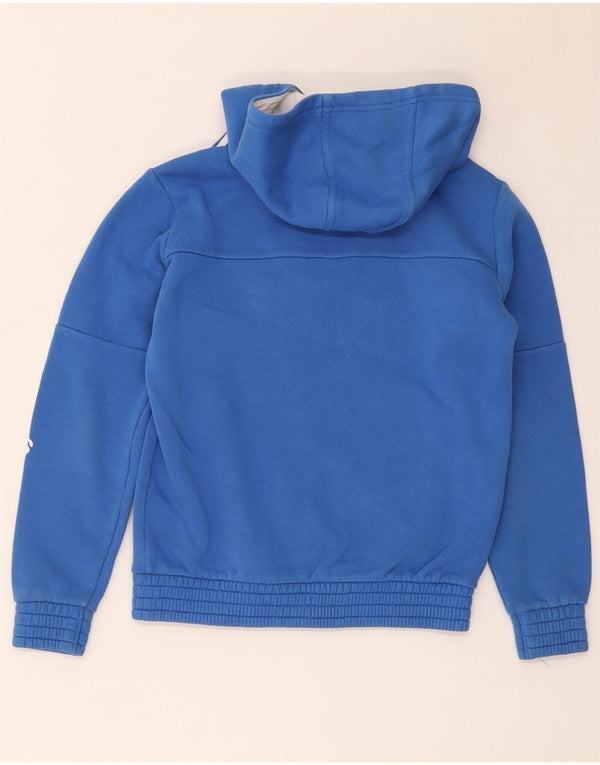 Felpa con cappuccio con zip grafica Adidas da ragazzo 9-10 anni in cotone blu