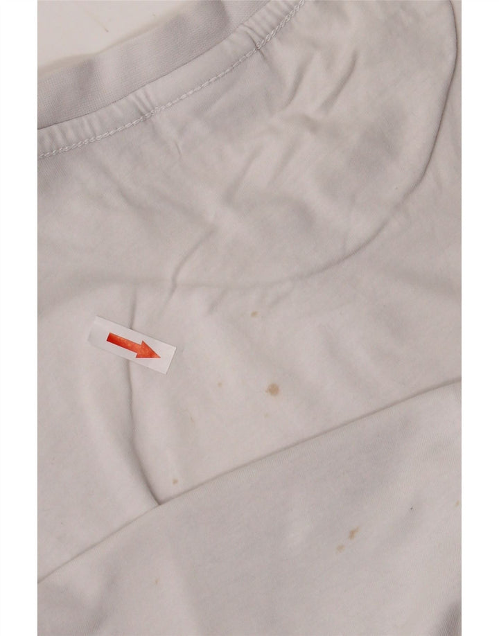 NAPAPIJRI Top grafico da uomo a maniche lunghe in cotone bianco medio