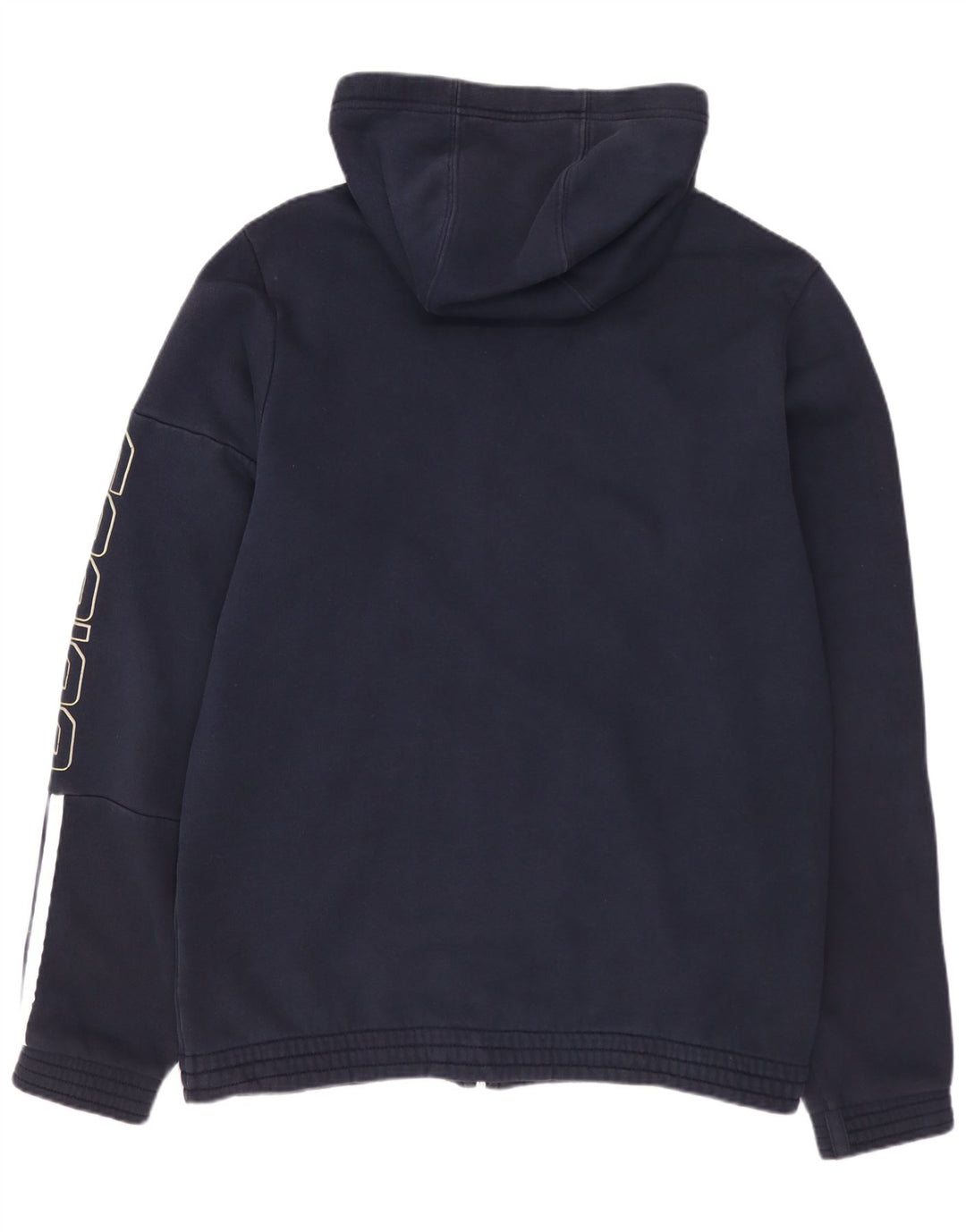 Maglione con cappuccio e zip grafica da uomo ADIDAS in cotone blu navy medio