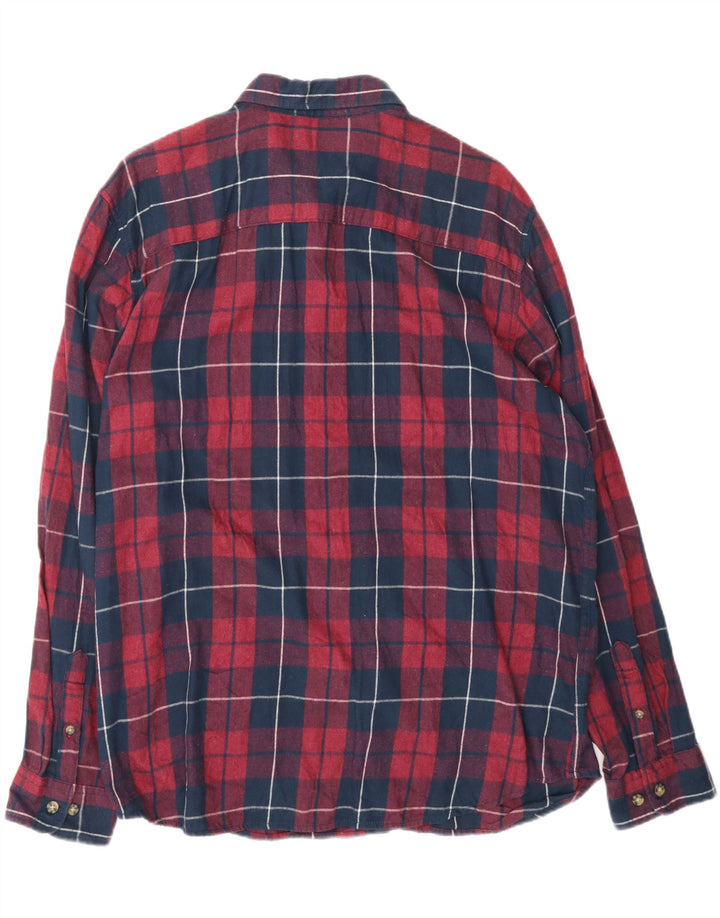 JACK & JONES Mens Flannel Shirt 2XL Navy Blue Check Vintage Jack & Jones and Second-Hand Jack & Jones from Messina Hembry 