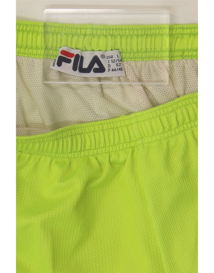 FILA Womens Sport Shorts W30 Large Green Colourblock Vintage Fila and Second-Hand Fila from Messina Hembry 