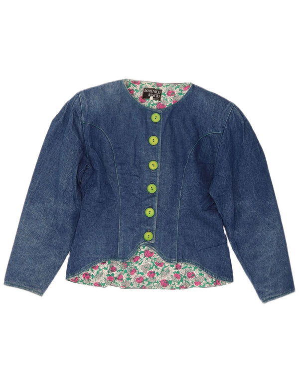 Giacca di jeans da donna VINTAGE UK 12 Blu medio