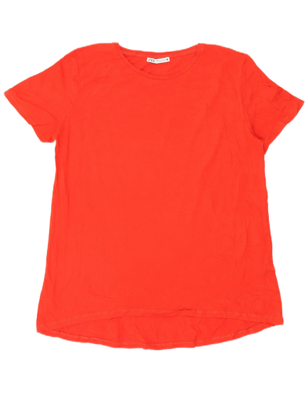 T-shirt Zara da donna Top UK 14 rosso medio in cotone