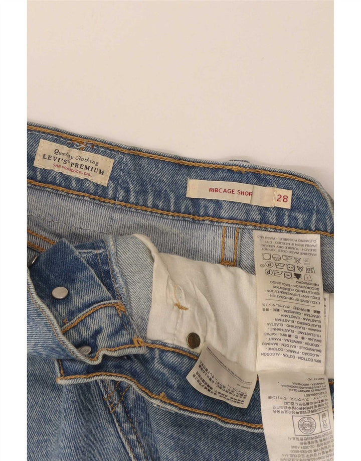 Pantaloncini di jeans Ribcage da donna Levi's medi W28 in cotone blu