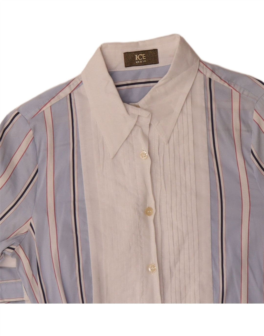Camicia da donna Iceberg UK 10 piccolo cotone a righe blu