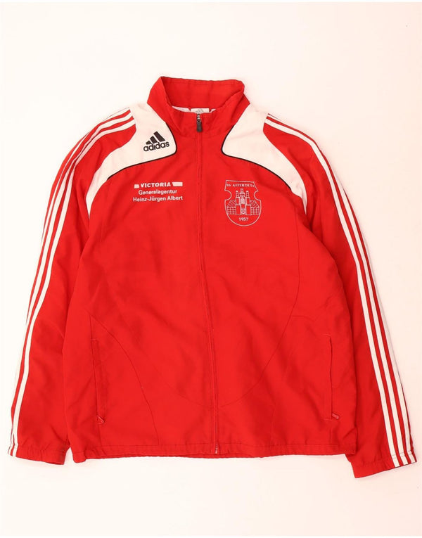 Adidas Mens Graphic Rain Jacket UK 48/50 XL Red Colourblock Polyester