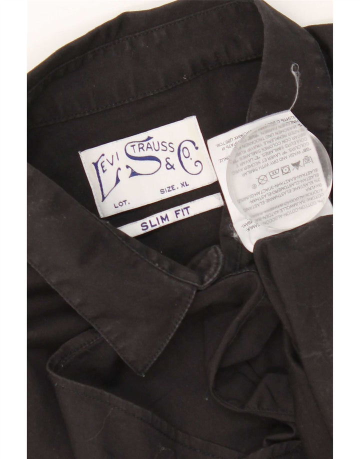 Camicia Levi's da uomo slim fit XL in cotone nero