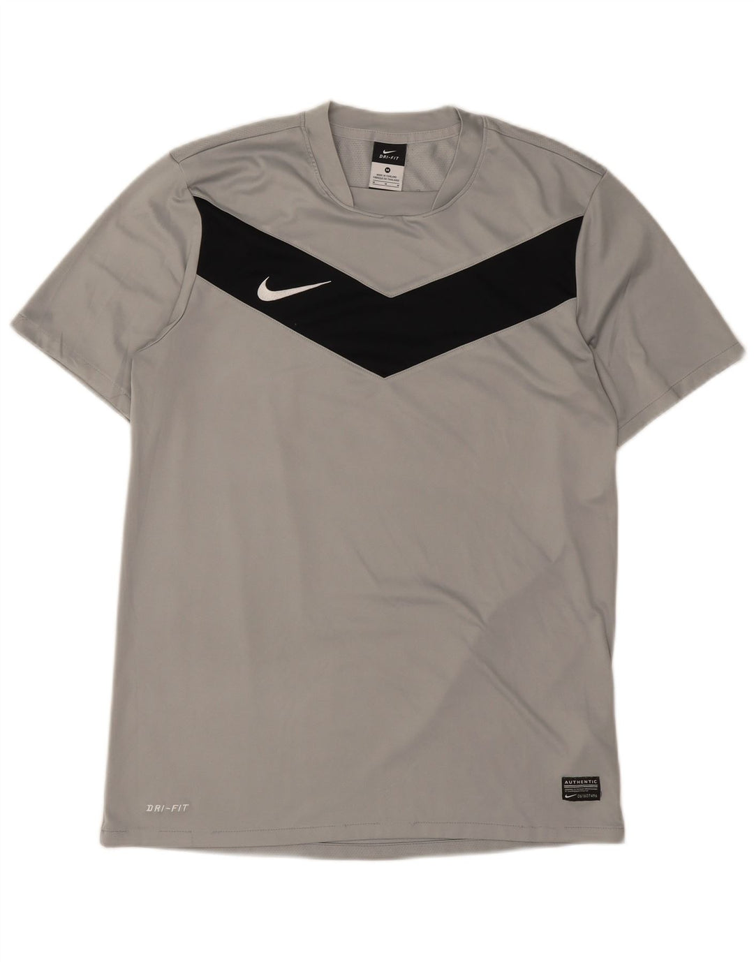 T-shirt Nike Dri Fit da uomo, top in poliestere color block grigio medio