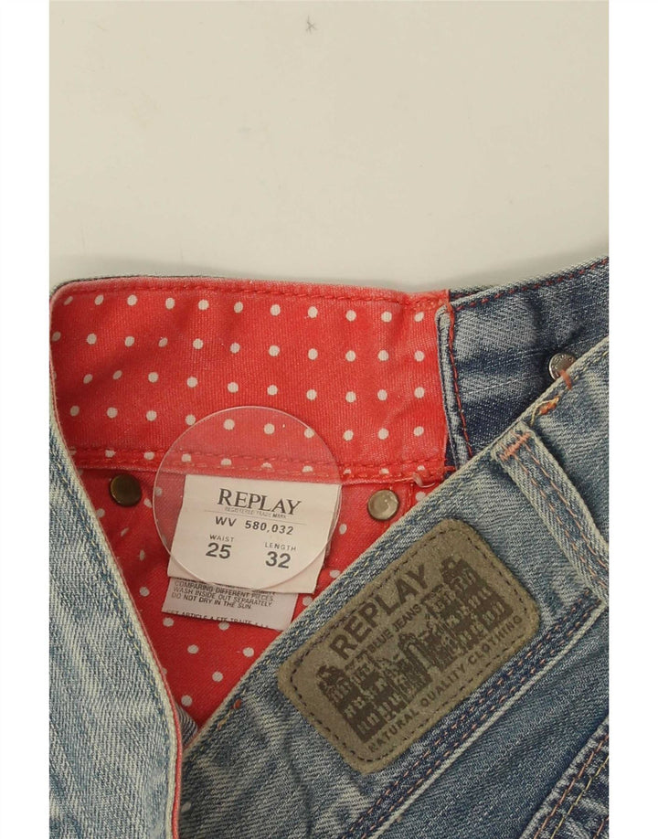 Jeans bootcut da donna Replay a vita bassa W25 L32 cotone blu