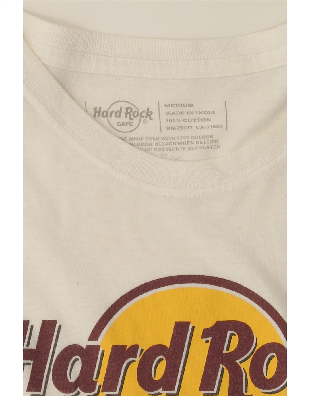 HARD ROCK CAFE Womens Paris Graphic T-Shirt Top UK 12 Medium White Vintage Hard Rock Cafe and Second-Hand Hard Rock Cafe from Messina Hembry 