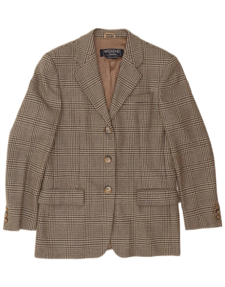 Giacca blazer da weekend da donna Max Mara UK 10 piccolo pied de poule marrone