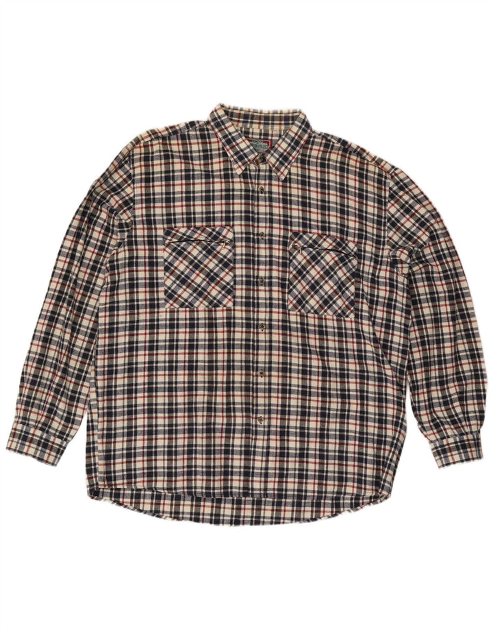 Camicia in flanella da uomo del progetto europeo 2XL in cotone a quadri multicolore