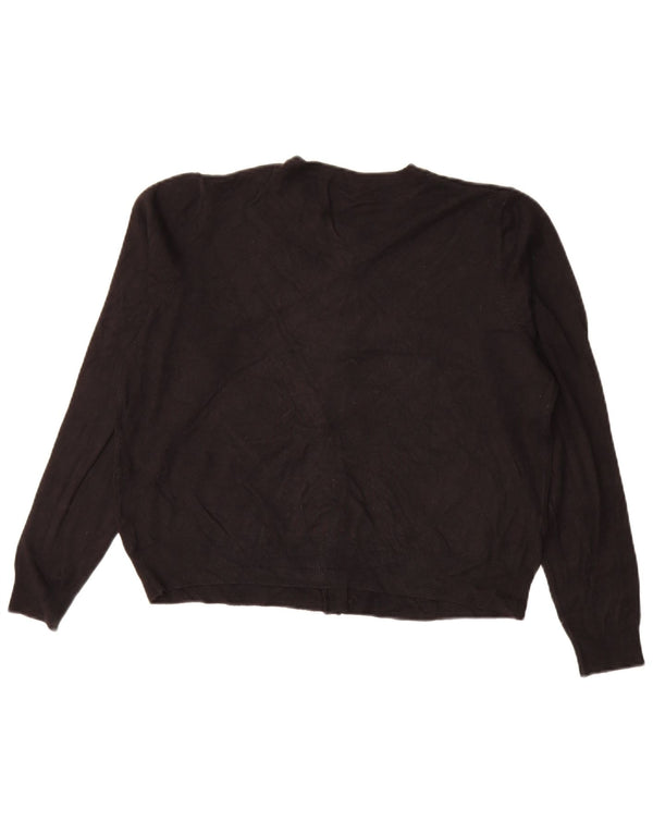 Maglione cardigan corto da donna Marks & Spencer UK 16 grande viscosa nera