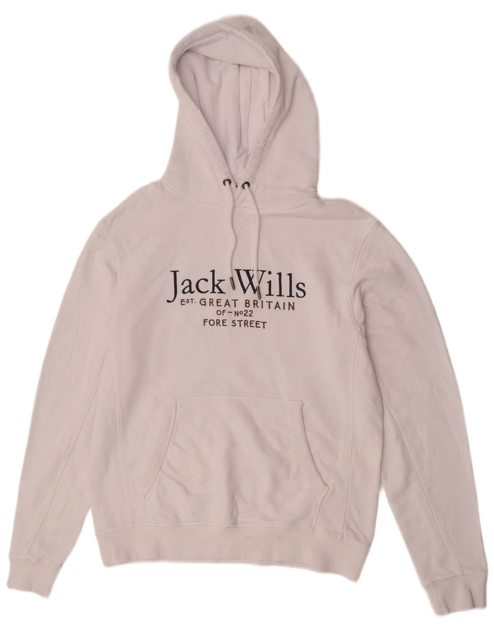 Maglione con cappuccio grafico da uomo Jack Wills in cotone bianco medio