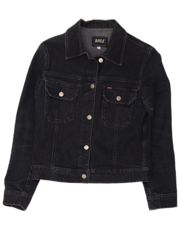 Giacca di jeans da donna Rifle UK 14 grande cotone blu navy