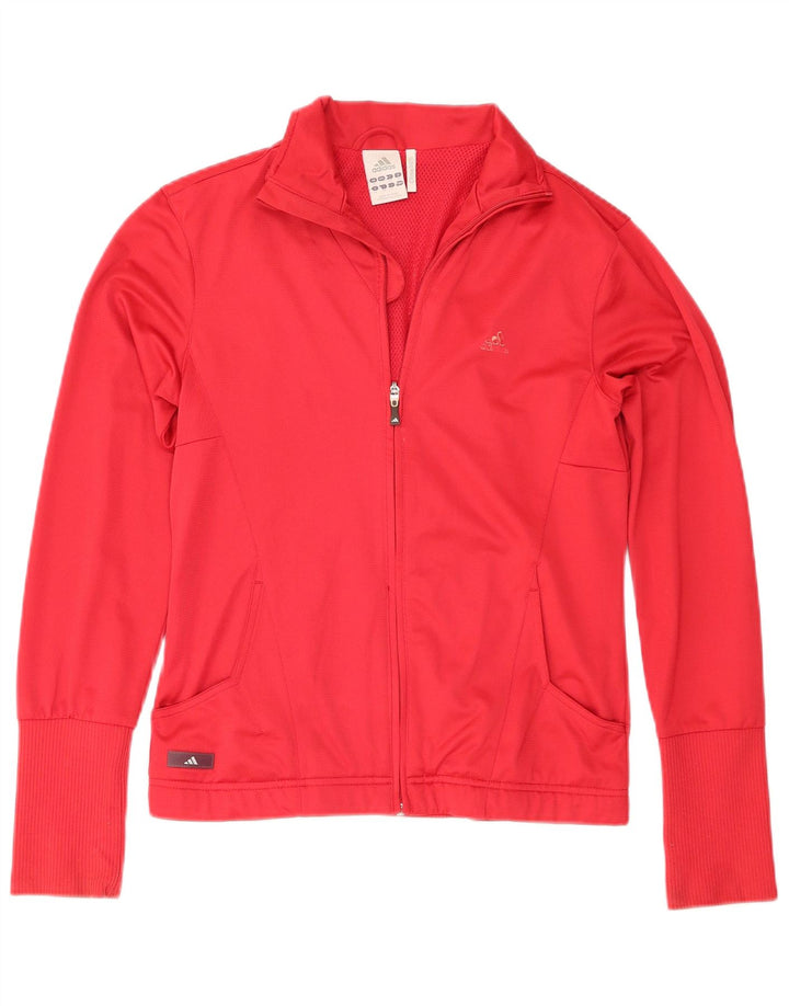 Giacca da tuta da donna Adidas Clima 365 UK 12 poliestere rosso medio