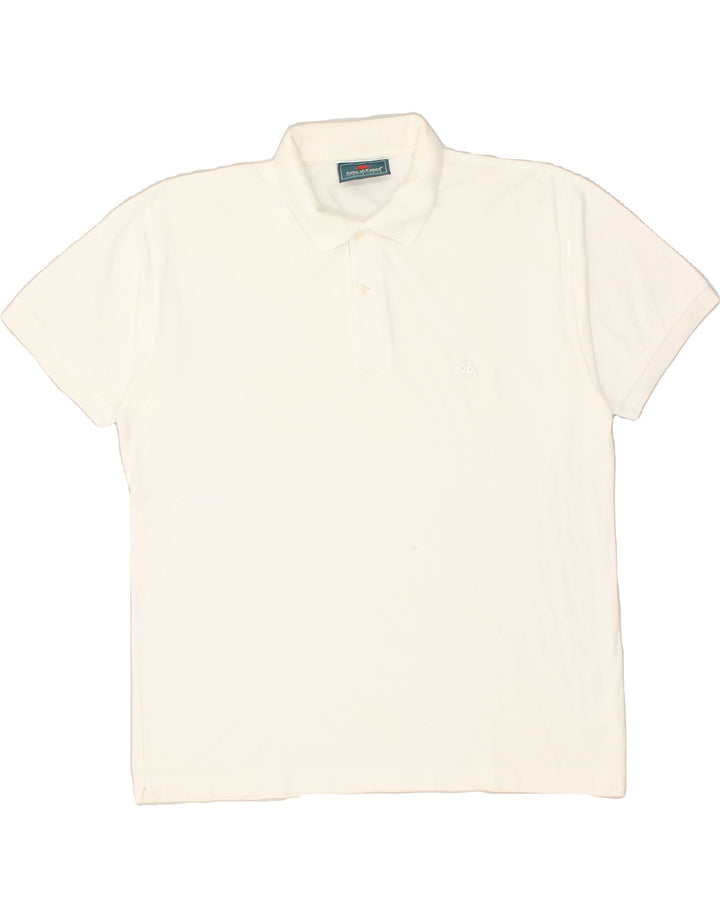 KAPPA Mens Polo Shirt Large Off White Cotton | Vintage Kappa | Thrift | Second-Hand Kappa | Used Clothing | Messina Hembry 