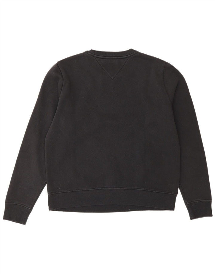TOMMY HILFIGER Felpa con grafica da donna Maglione UK 10 Small Nero