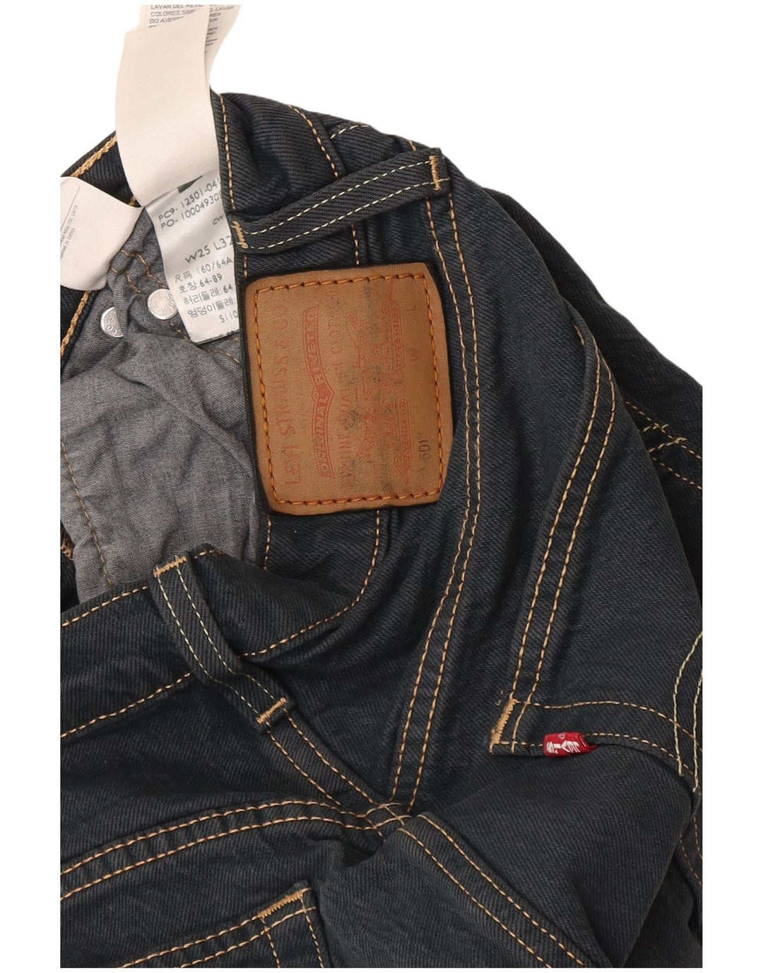 Jeans dritti Levi's 501 da donna W25 L32 cotone grigio