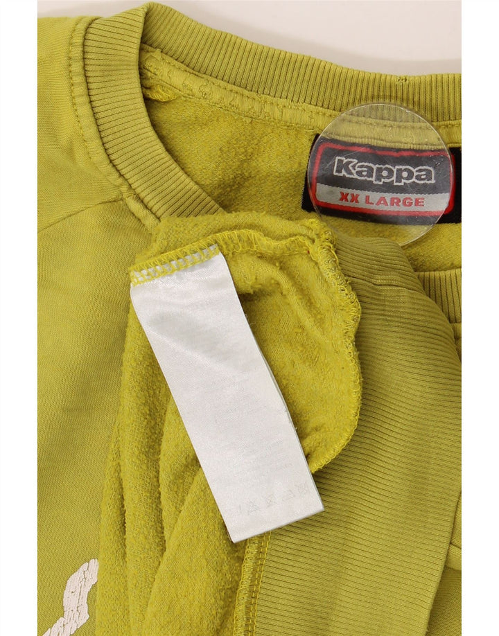 Felpa grafica da uomo KAPPA maglione 2XL cotone verde