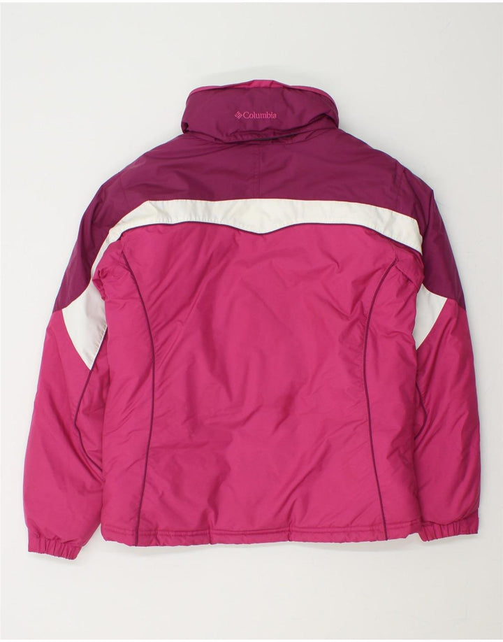 COLUMBIA Girls Padded Jacket 14-15 Years XL Pink Colourblock Polyester Vintage Columbia and Second-Hand Columbia from Messina Hembry 