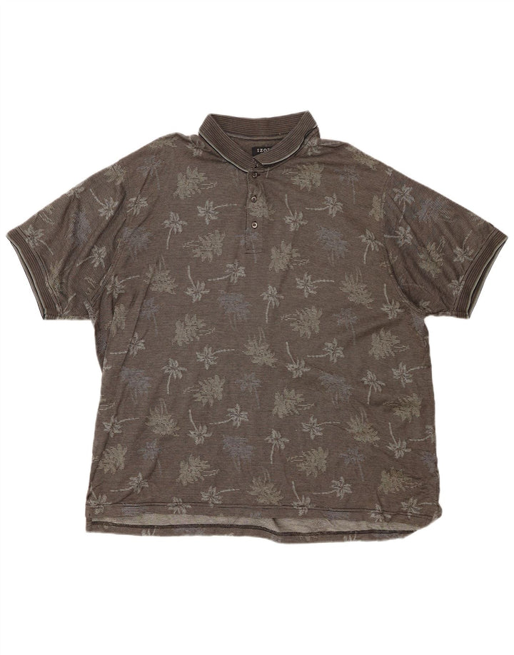 Polo da golf da uomo IZOD XL in cotone floreale grigio